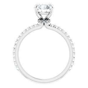 14K White 7 mm Round Forever One™ Moissanite & 1/3 CTW Diamond Engagement Ring