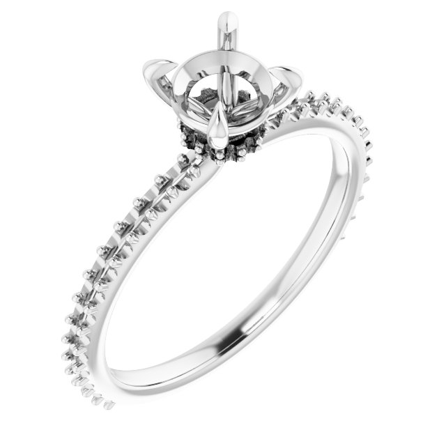 Platinum 6 mm Round Forever One Moissanite and .33 CTW Diamond Engagement Ring Ref 13963983