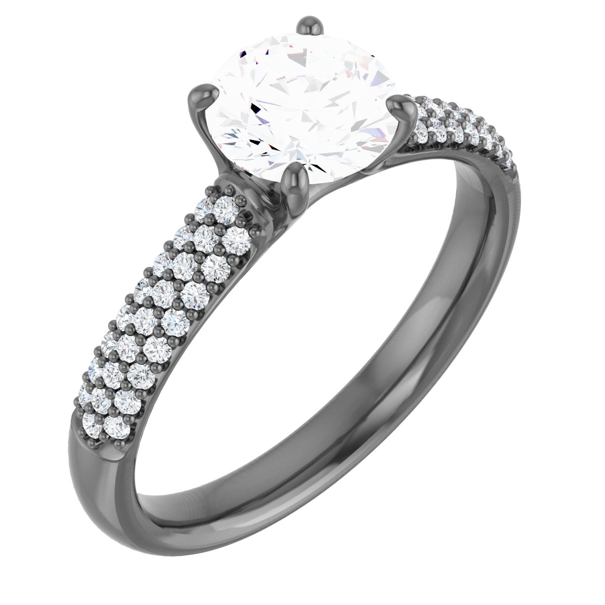Accented Engagement Ring Mounting