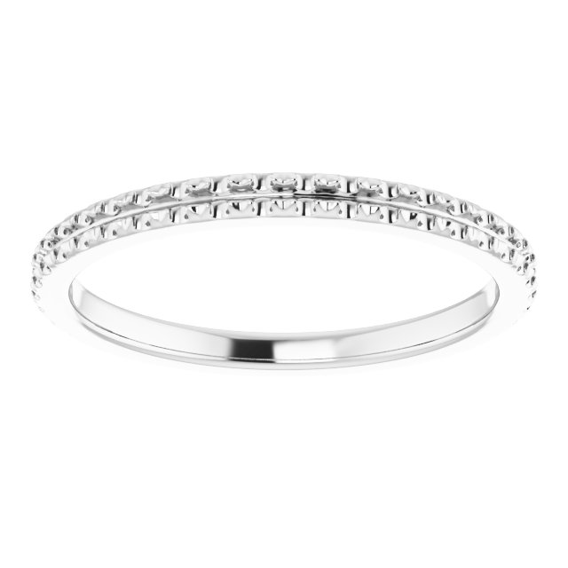 14K White Diamond French-Set Band  