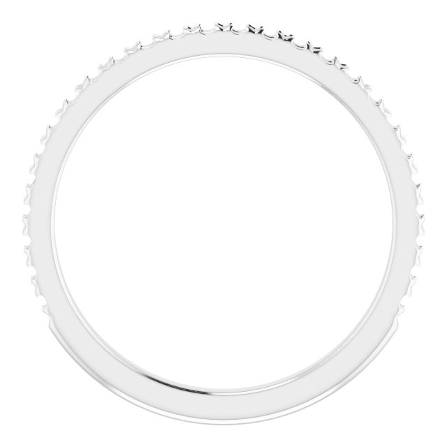 14K White Diamond French-Set Band  