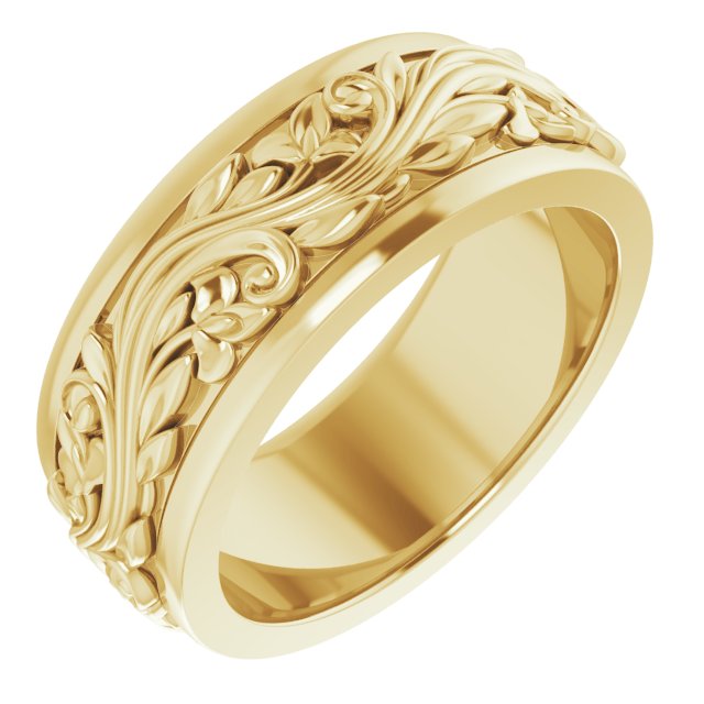 14K Yellow 7 mm Sculptural Band Size 5.5