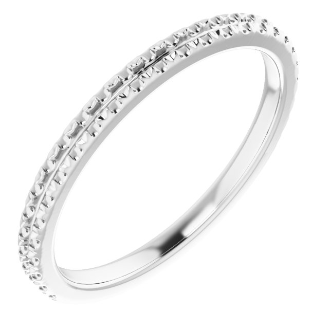 14K White Diamond French-Set Band