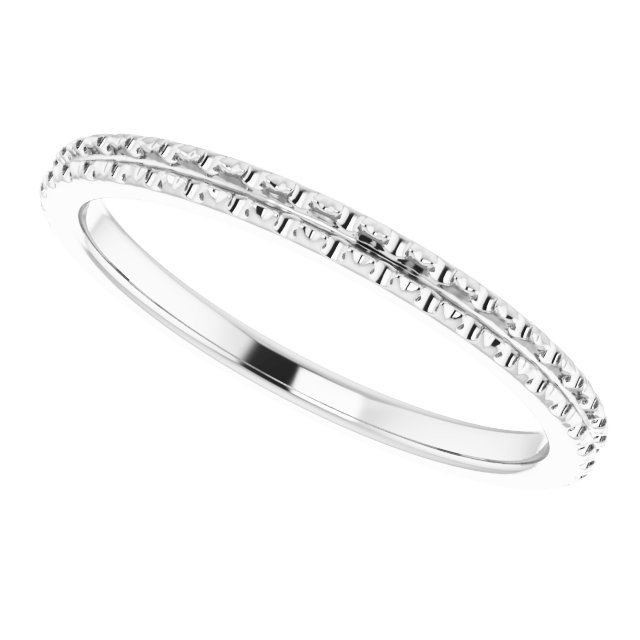 14K White Diamond French-Set Band  