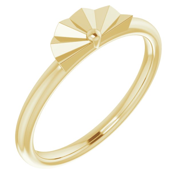 14K Yellow Starburst Stackable Ring 