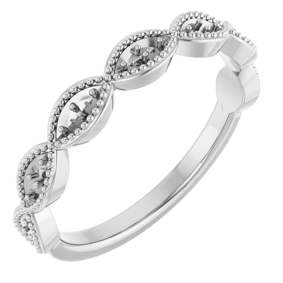 14K White 1/8 CTW Natural Diamond Anniversary Band