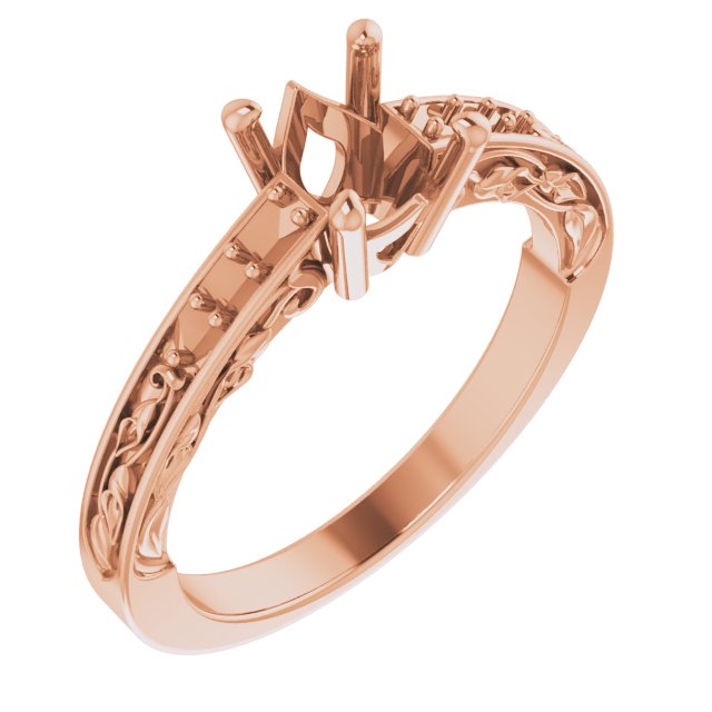 Accented Floral Engagement Ring or Band