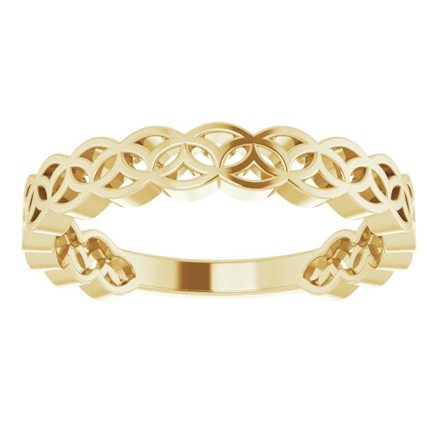 14K Yellow Geometric Stackable Ring