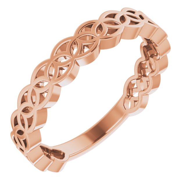 14K Rose Geometric Stackable Ring