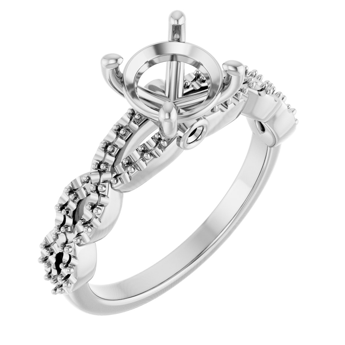 Accented Infinity-Inspired Engagement Ring