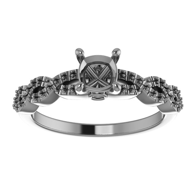 6x6 mm Square Engagement Ring Mounting view 3