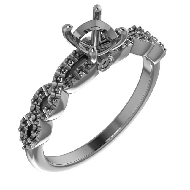 6x6 mm Square Engagement Ring Mounting