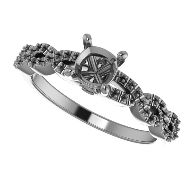 6x6 mm Square Engagement Ring Mounting view 5