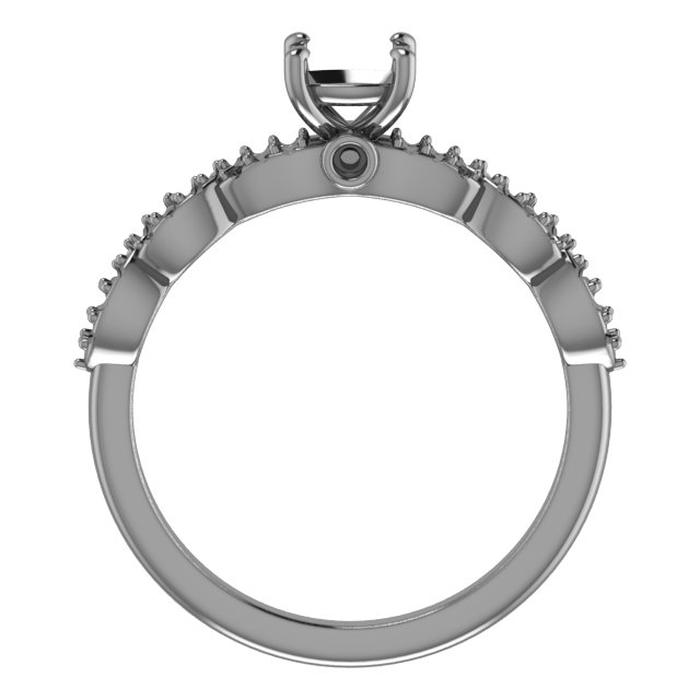 6x6 mm Square Engagement Ring Mounting view 2