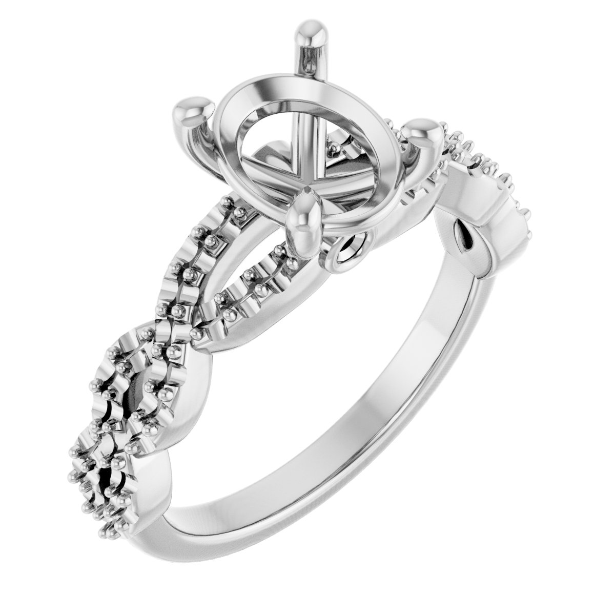 Accented Infinity-Inspired Engagement Ring
