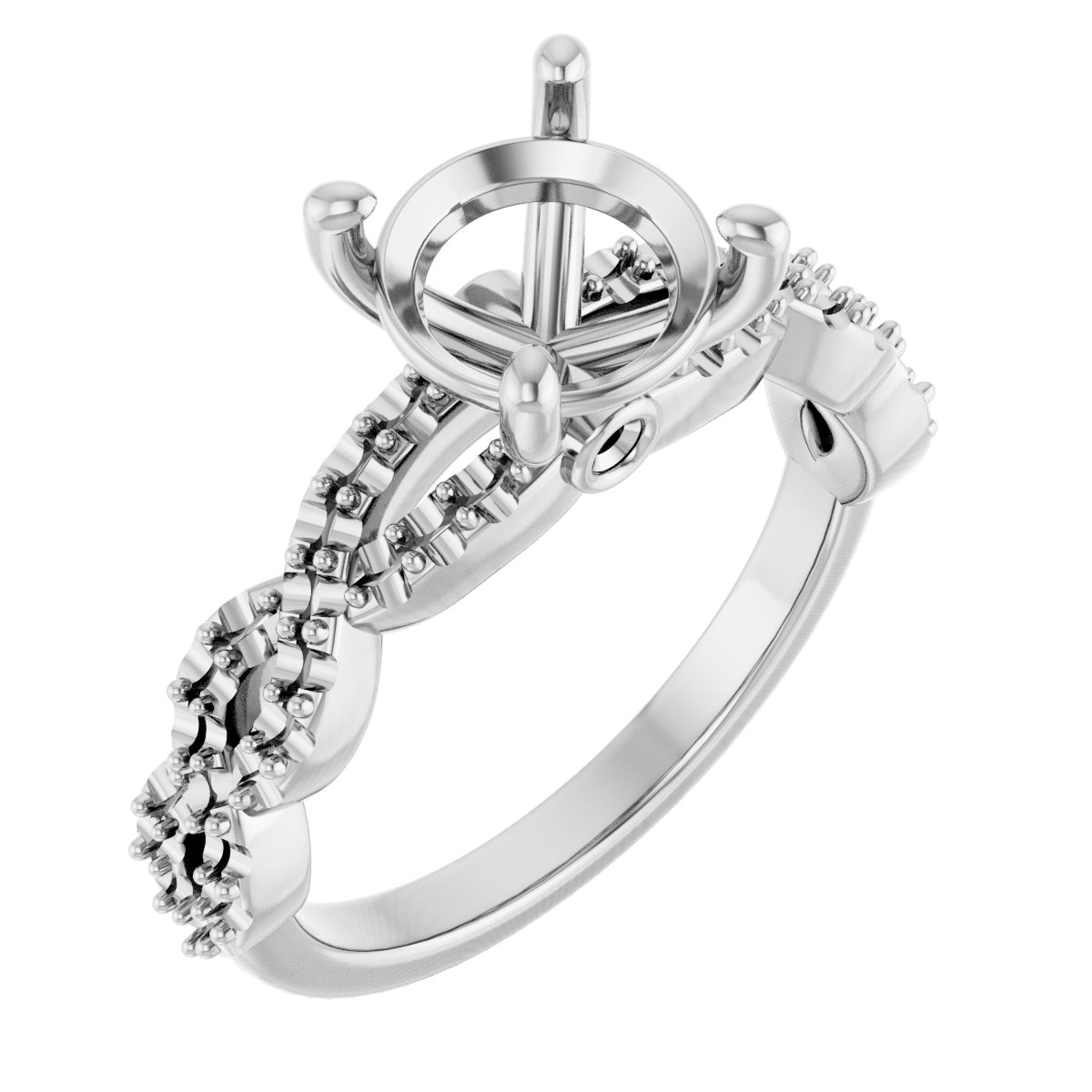 Accented Infinity-Inspired Engagement Ring