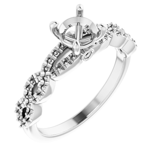 Accented Infinity-Inspired Engagement Ring