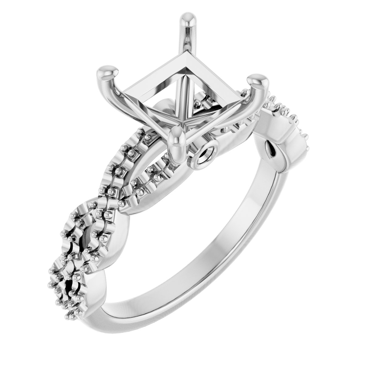 Accented Infinity-Inspired Engagement Ring