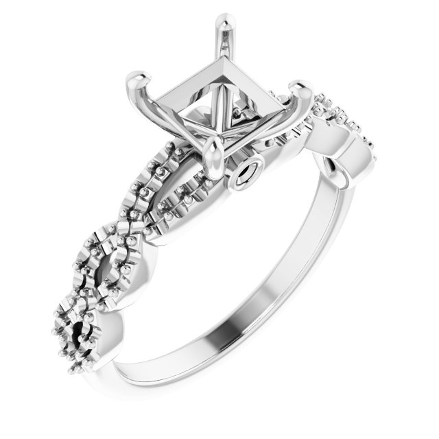 Accented Infinity-Inspired Engagement Ring