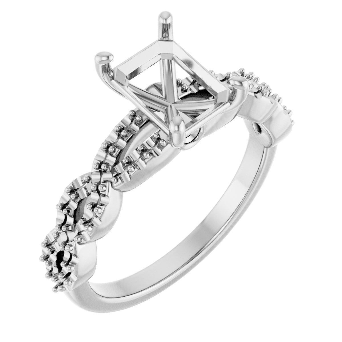 Accented Infinity-Inspired Engagement Ring