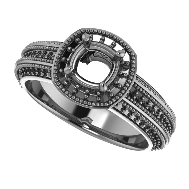 5x5 mm Cushion Engagement Ring Mounting view 5