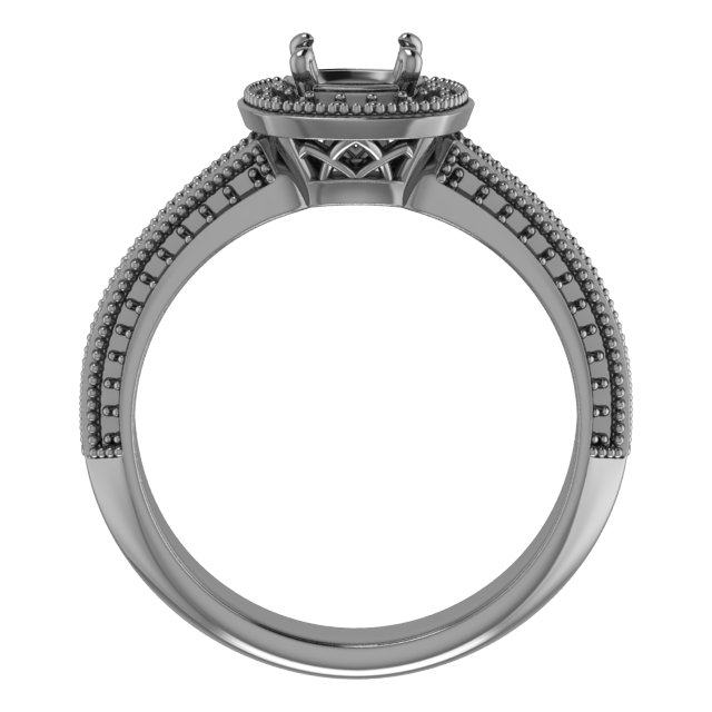 5x5 mm Cushion Engagement Ring Mounting view 2