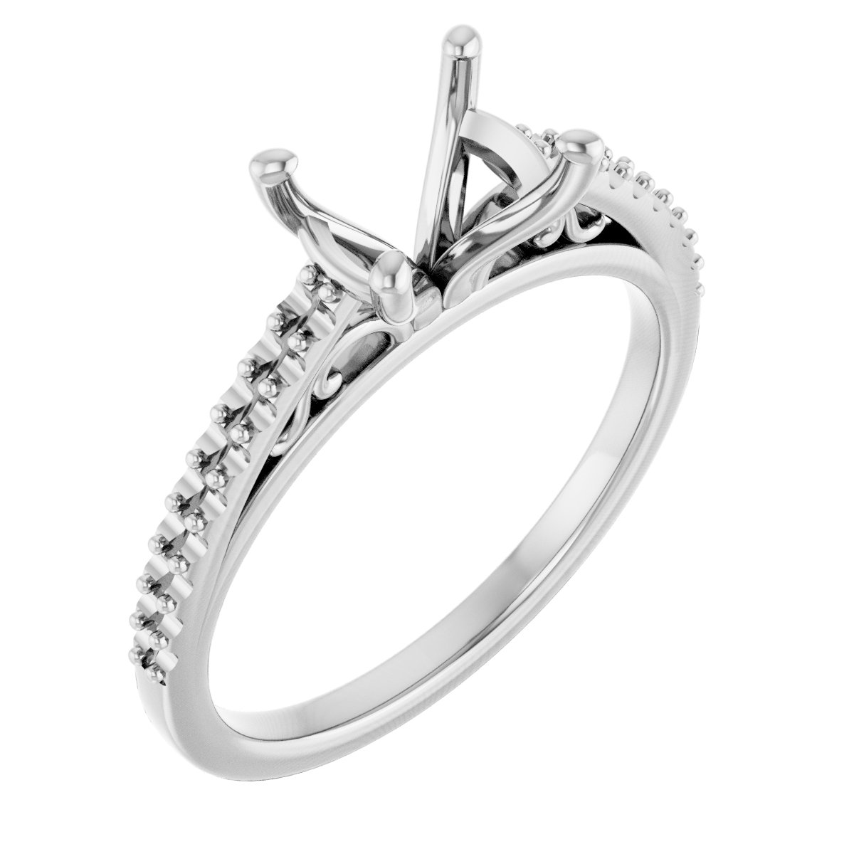 Accented Cathedral Engagement Ring