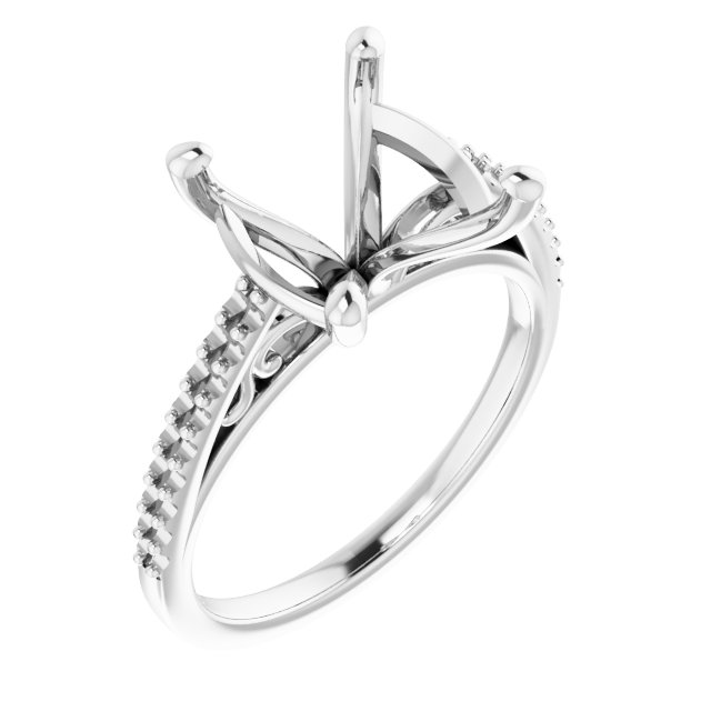 Accented Cathedral Engagement Ring
