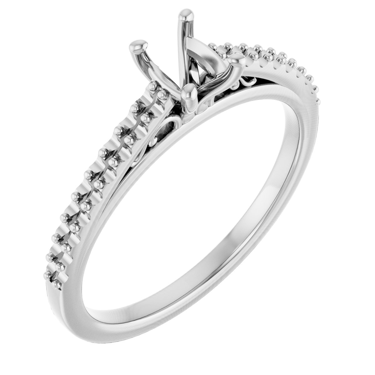 Accented Cathedral Engagement Ring