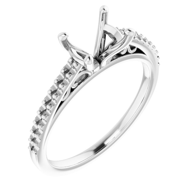 Accented Cathedral Engagement Ring