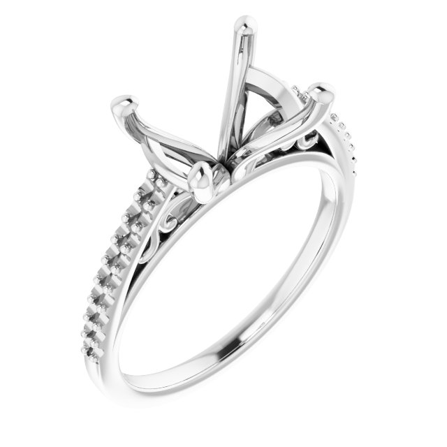 Accented Cathedral Engagement Ring