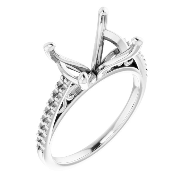 Accented Cathedral Engagement Ring