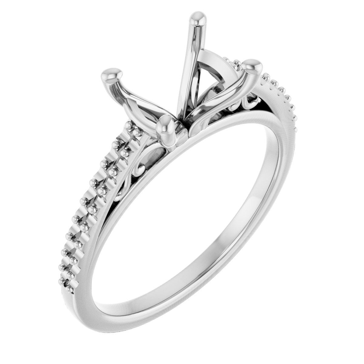 Accented Cathedral Engagement Ring