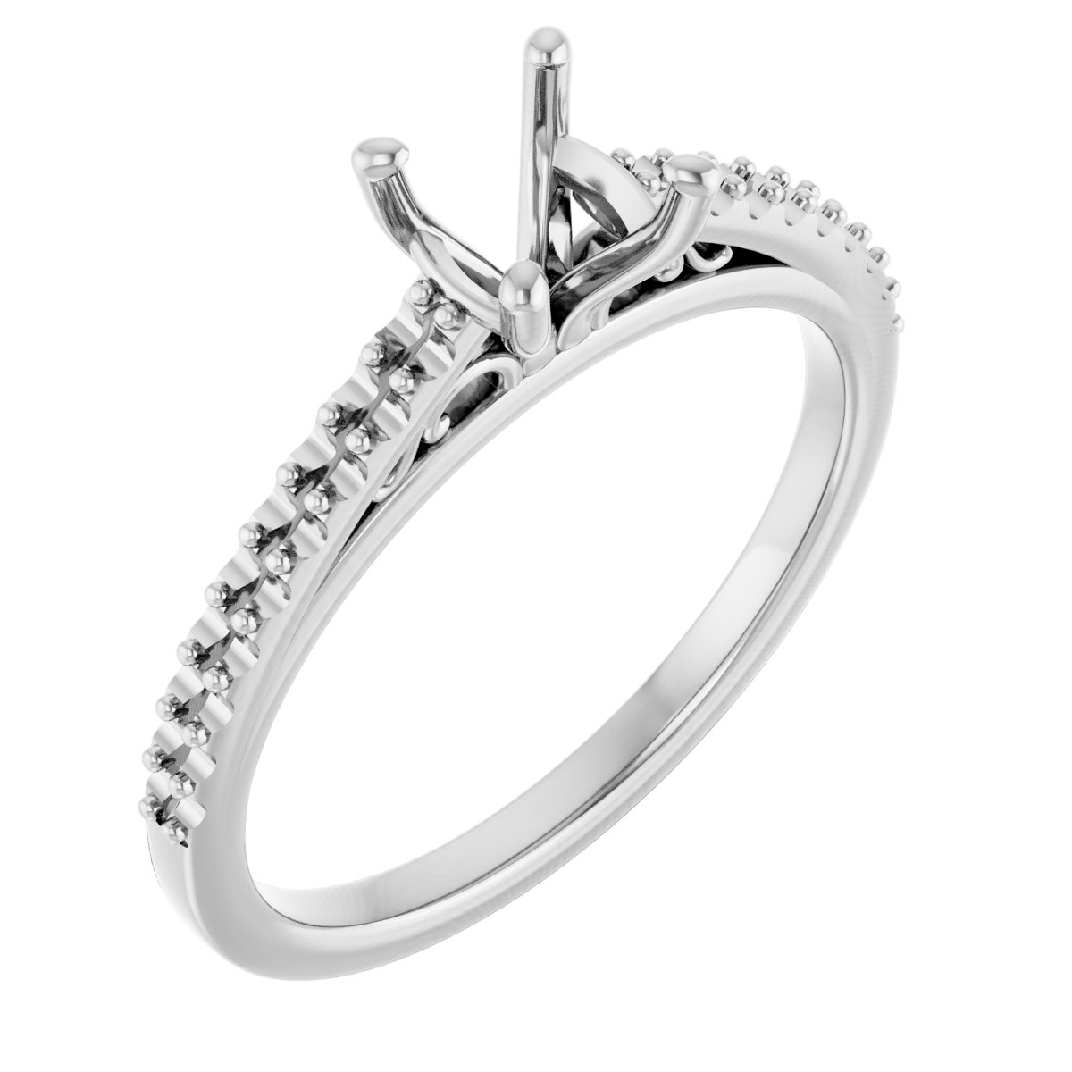 Accented Cathedral Engagement Ring