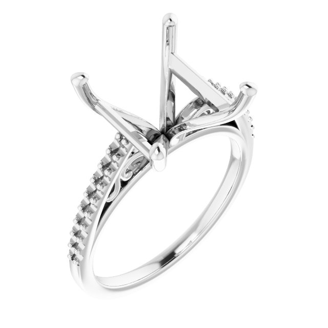 Accented Cathedral Engagement Ring