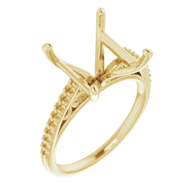 Accented Cathedral Engagement Ring