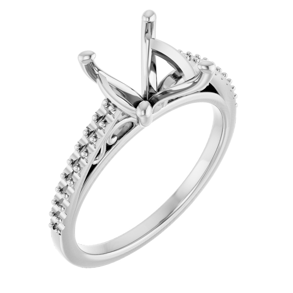 Accented Cathedral Engagement Ring