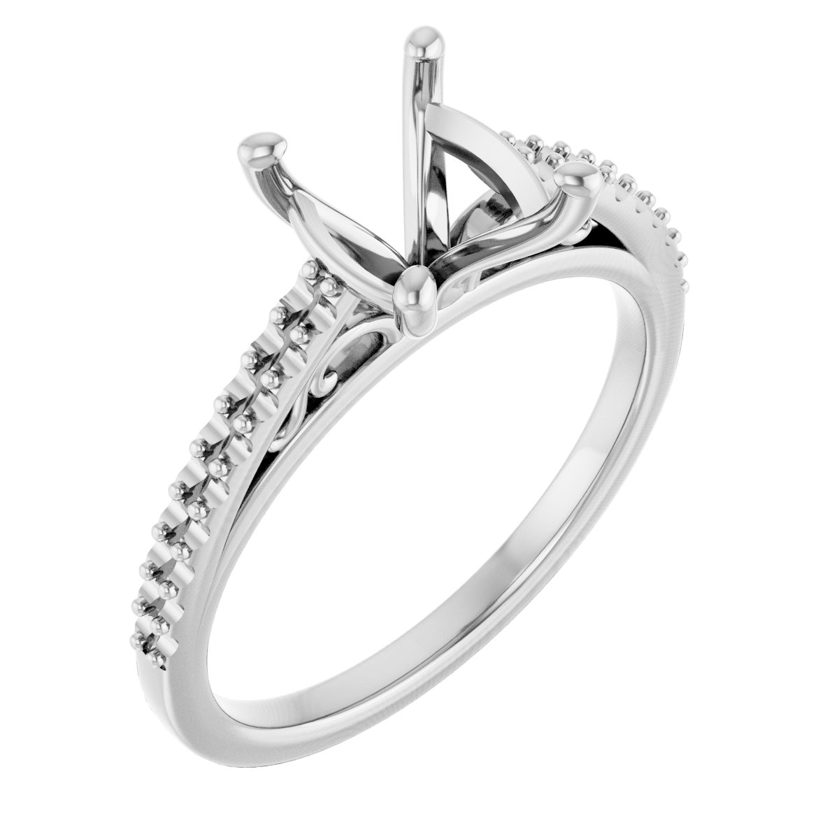 Accented Cathedral Engagement Ring