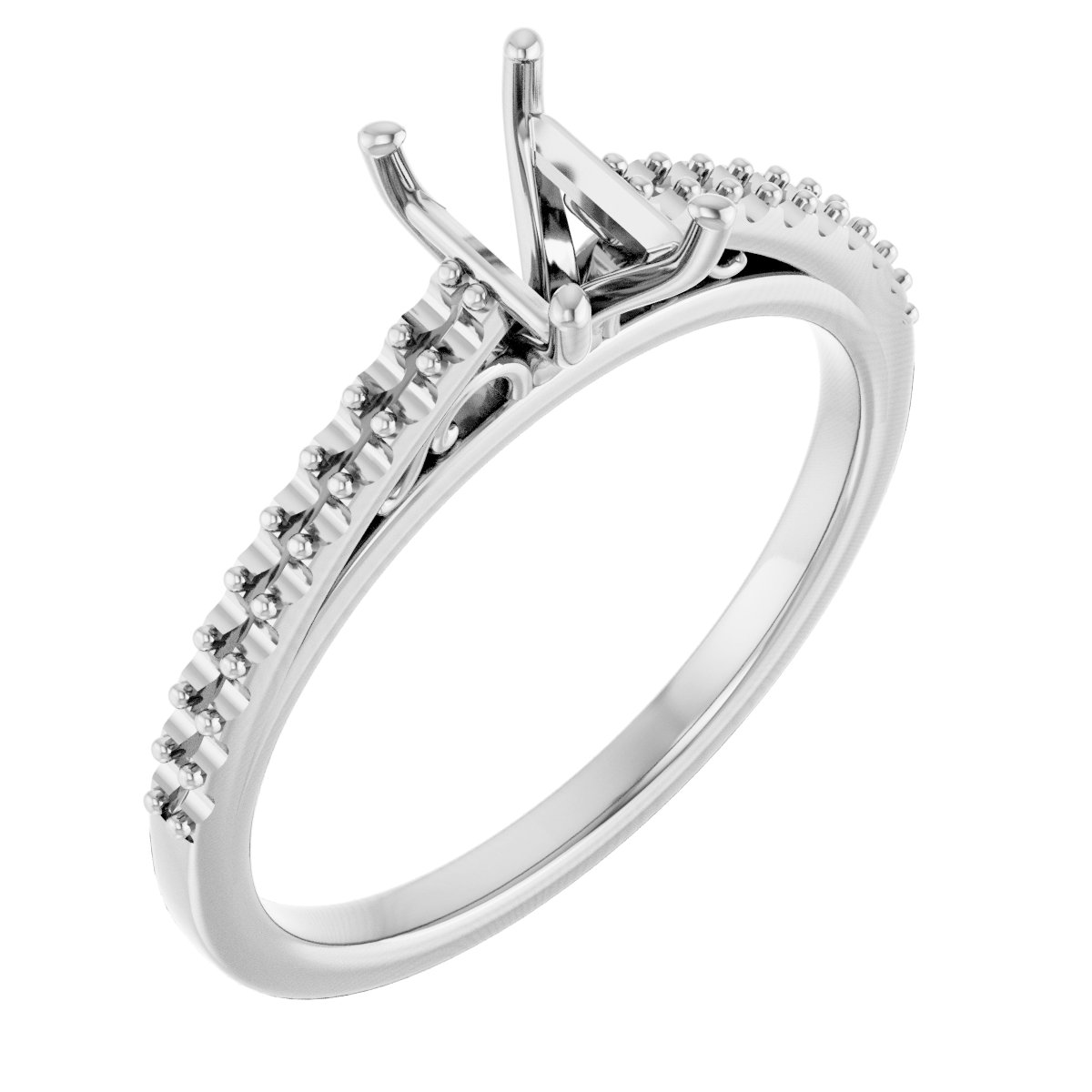 Accented Cathedral Engagement Ring