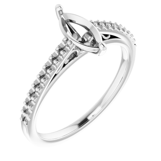 Accented Cathedral Engagement Ring