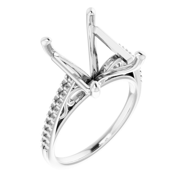Accented Cathedral Engagement Ring