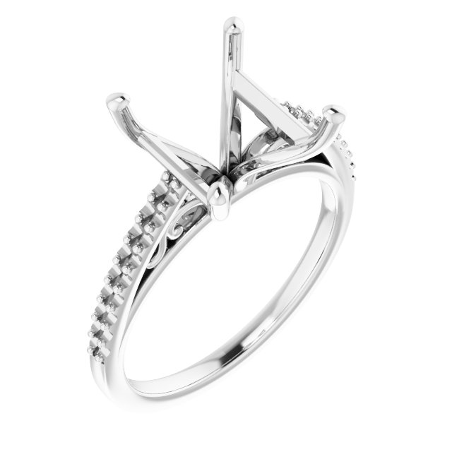 Accented Cathedral Engagement Ring