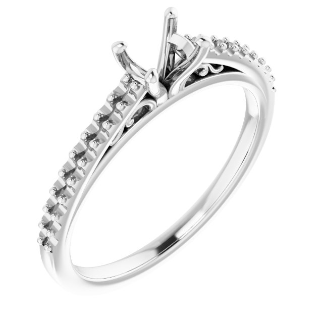 Accented Cathedral Engagement Ring