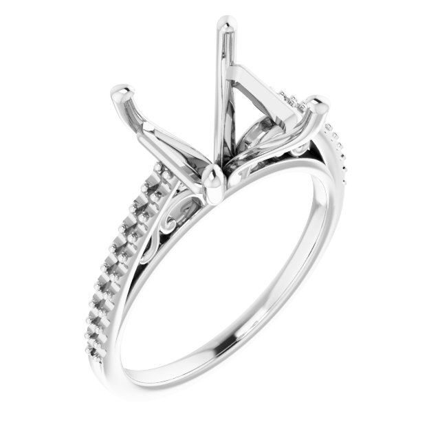 Accented Cathedral Engagement Ring