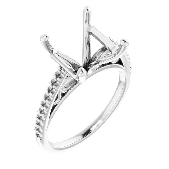 Accented Cathedral Engagement Ring