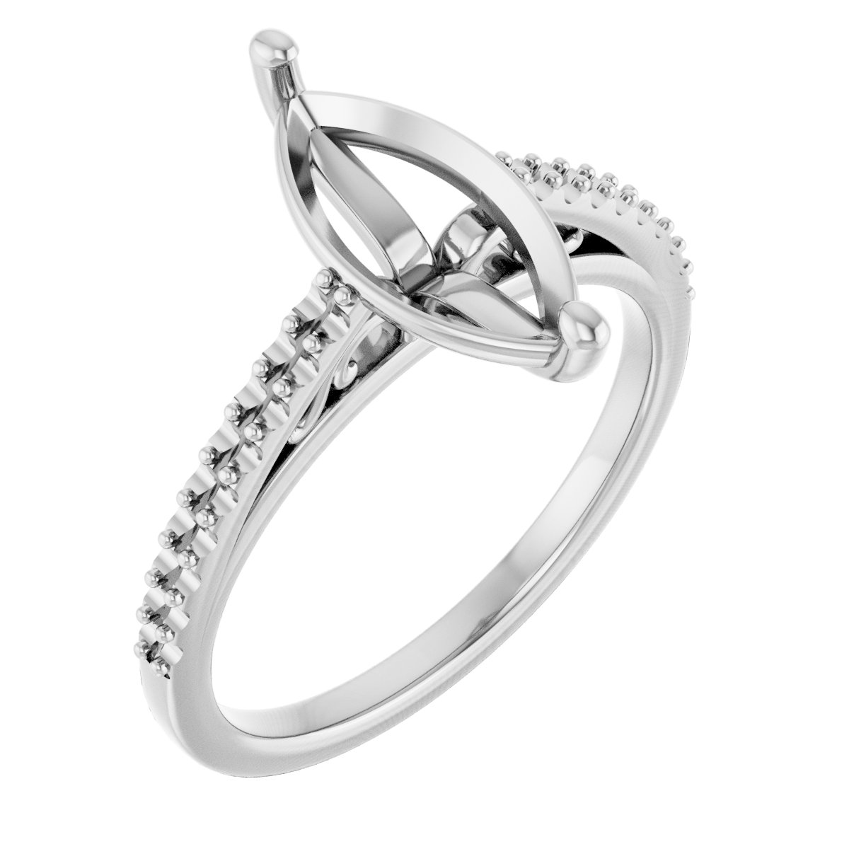 Accented Cathedral Engagement Ring