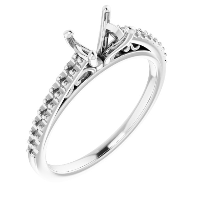 Accented Cathedral Engagement Ring