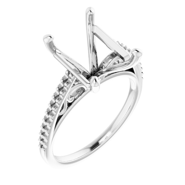 Accented Cathedral Engagement Ring