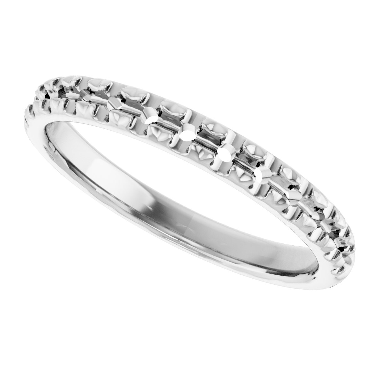 14K White 3/8 CTW Diamond Band  
