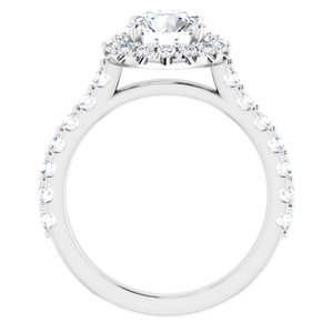 14K White 7 mm Round Forever One™ Moissanite & 3/4 CTW Diamond Engagement Ring